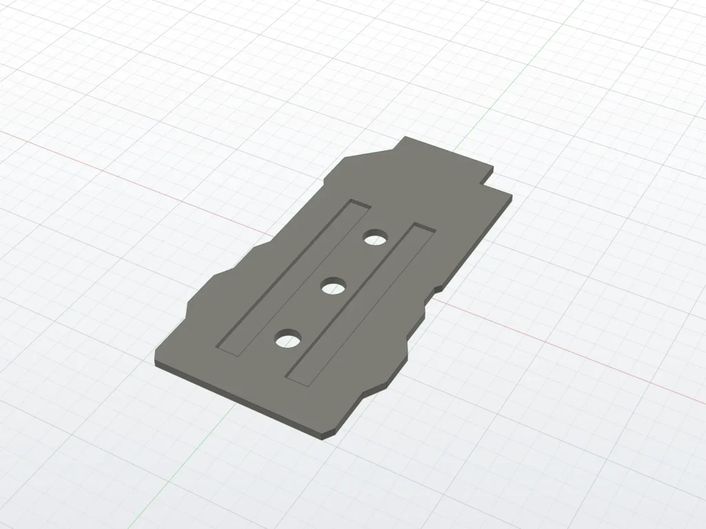 Base plate with three mounting holes (render)