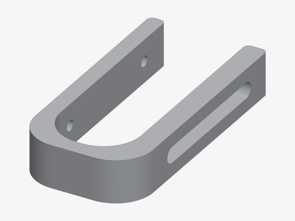 RC plane ceiling holder 75 mm variant, isometric view (render)