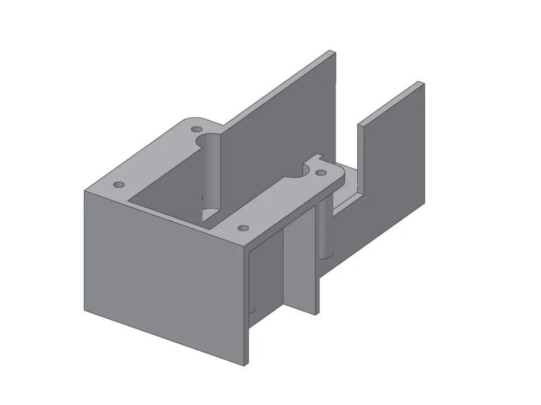 Servoless electric retract landing gear housing (3500G), isometric view (render)