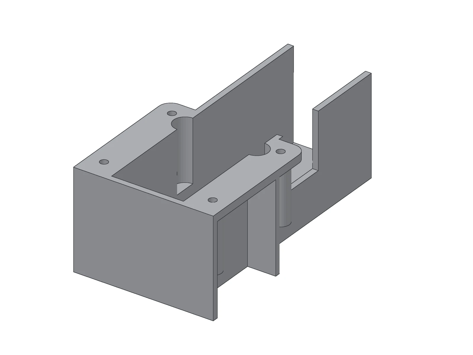 Servoless electric retract landing gear housing (3500G), isometric view (render)