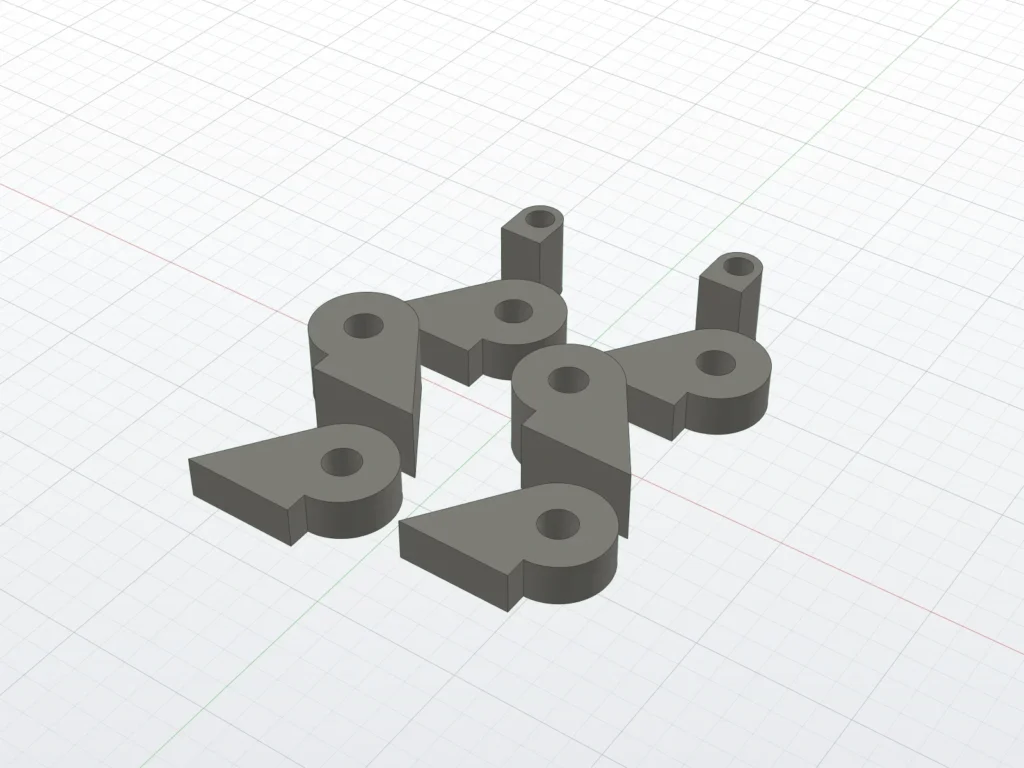 Hinges and handle towers for the TX16S MKII full case (render)