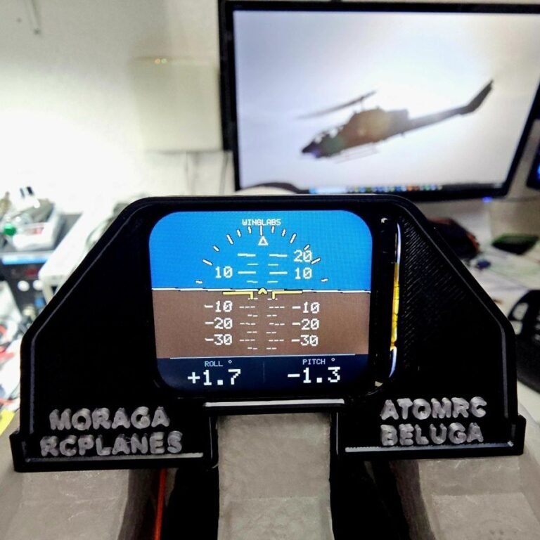 WingLabs Attitude Indicator in a personalized ATOMRC Beluga cockpit panel