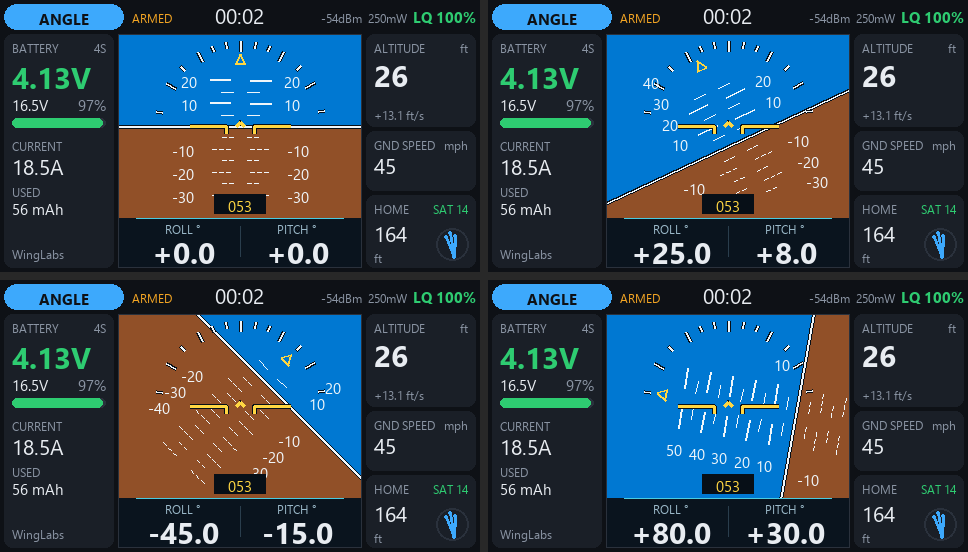 Attitude indicator poses