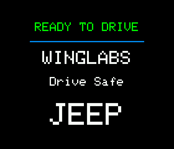 READY TO DRIVE start screen with Drive Safe and JEEP